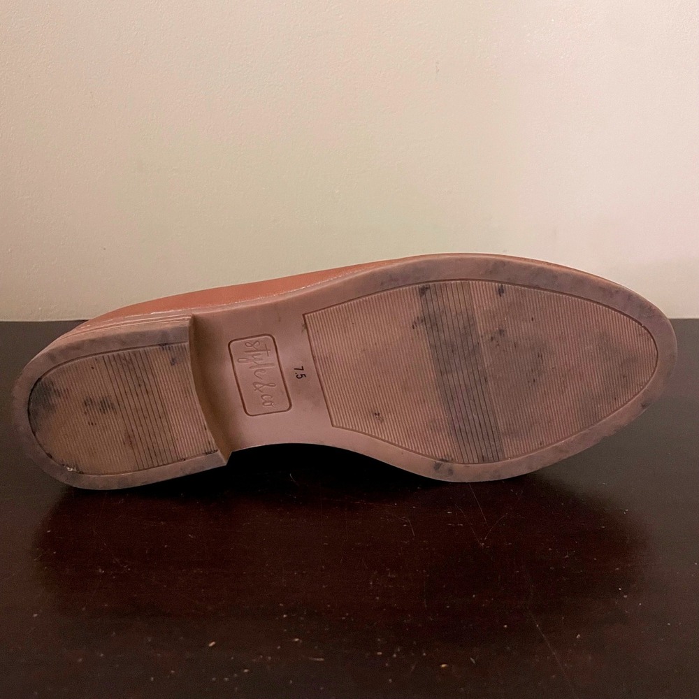 Style & Co Womens Cognac Brown Faux Leather Slip On Loafers Size 7.5 - Picture 7 of 8